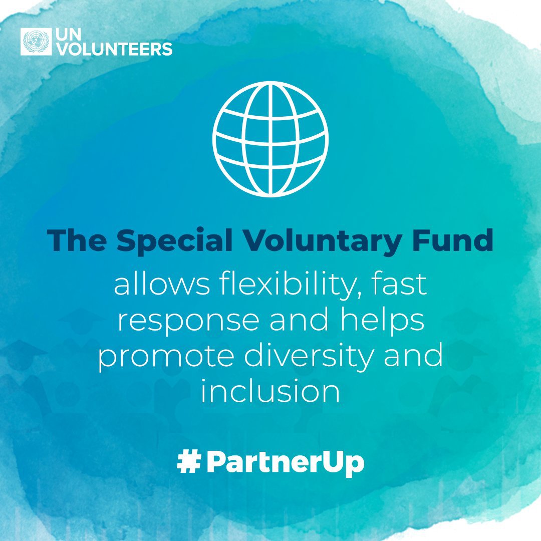 What is the SVF? 🤔 The Special Voluntary Fund 🇧🇩🇨🇳🇨🇿 🇫🇷🇩🇪🇮🇳🇮🇪🇰🇿🇸🇪🇨🇭🇹🇭🇹🇷🇪🇸 helps UNV to promote volunteerism for the #2030Agenda and the deployment of volunteers to support the @UN 's peace and development initiatives worldwide 🌍 #PartnerUp