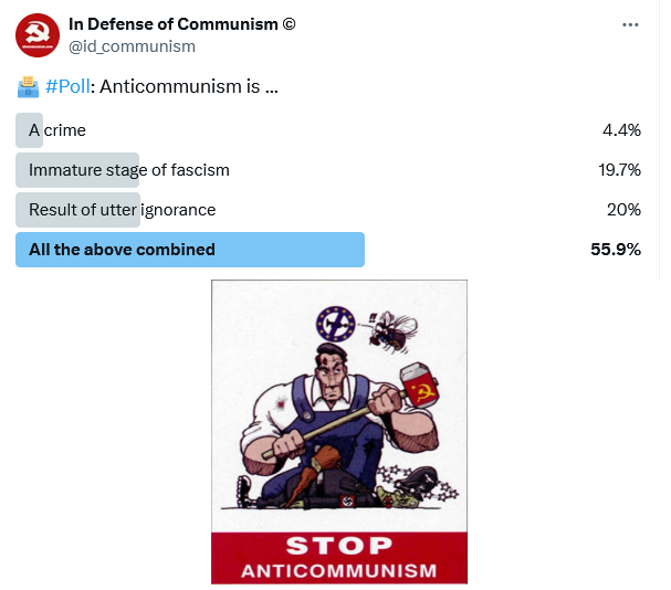 The people have spoken. Anticommunism is inhumanity. #StopAnticommunism