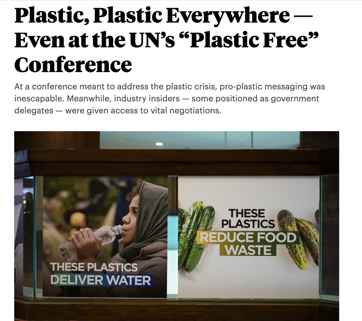 Fossil fuel companies are not 'coming with solutions,'  they are here “to throw a wrench in the process, or two, or three,” says @baskut08, former UN special rapporteur.  

👀 A closer look at toxic industry presence in #PlasticsTreaty talks by @lisalsong bit.ly/3UUqSEp