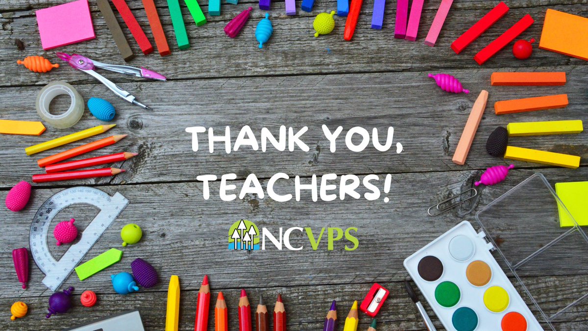 As Teacher Appreciation week comes to a close, take a moment to thank a teacher, past or present, who impacted you or your student's life! Send an email, tag them in a post, or simply say 'thank you'! #TeacherAppreciation #ThankATeacher #WeAreNCVPS #NCVPS