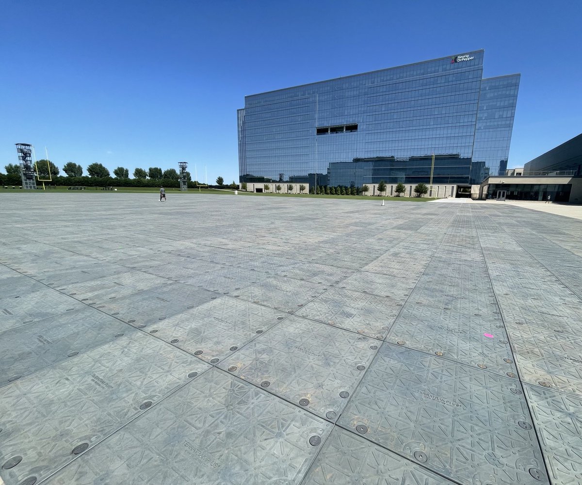 One of the Cowboys’ practice fields getting ready for the Academy of Country Music awards