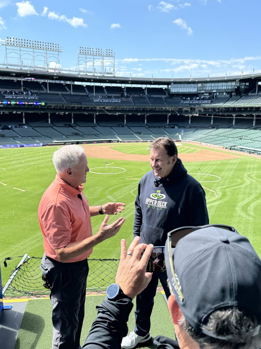 What an incredible morning at Wrigley Field in Chicago having fun with ⁦@upperdeckgolf⁩ and ⁦@NickFaldo006⁩ …special times indeed. upperdeckgolf.com ⛳️📸🎉👍