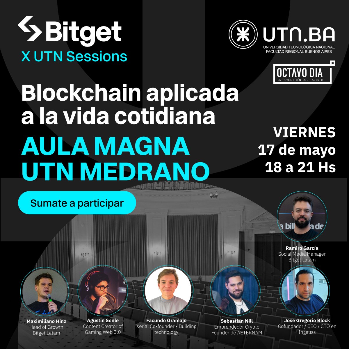 BitgetES's tweet photo. Atención #Argentina 

#Bitget X #UTN Sessions en el Aula Magna de @frbautn 

📌7 speakers hablaran sobre el uso de la #Blockchain aplicada a la vida cotidiana, #Gaming, Emprendedurismo, #Cripto, premios y MUCHO networking

📌Anotate #Gratis 👇
https://t.co/XAgw7ReeOr https://t.co/LmQqZatr3c