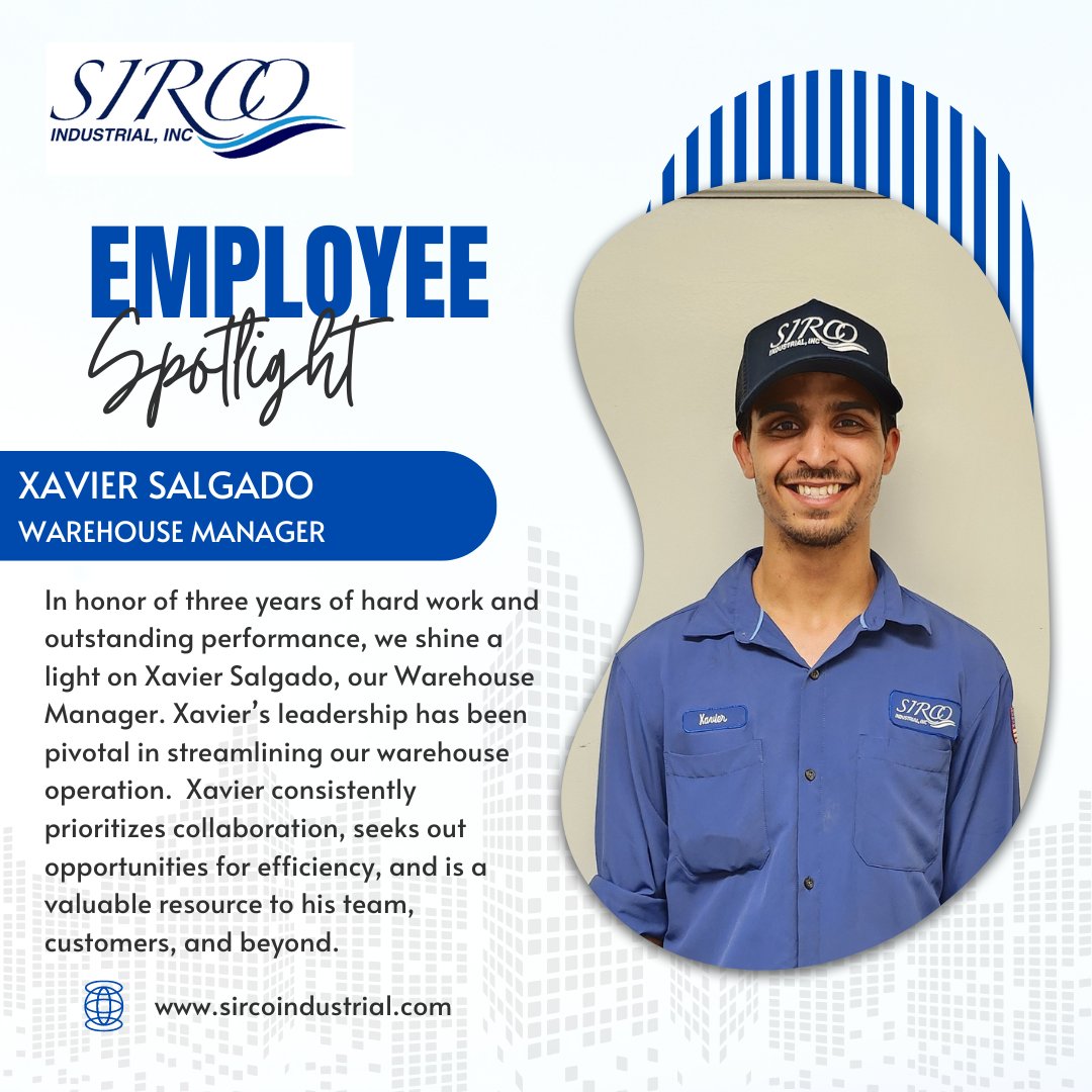 Happy 3 years at SIRCO, Xavier! Your contributions as a leader are recognized and appreciated by all. Here is to many more years! 

#employeerecognition #employeeappreciation  #wastewatertreatment #workanniversary #sirco