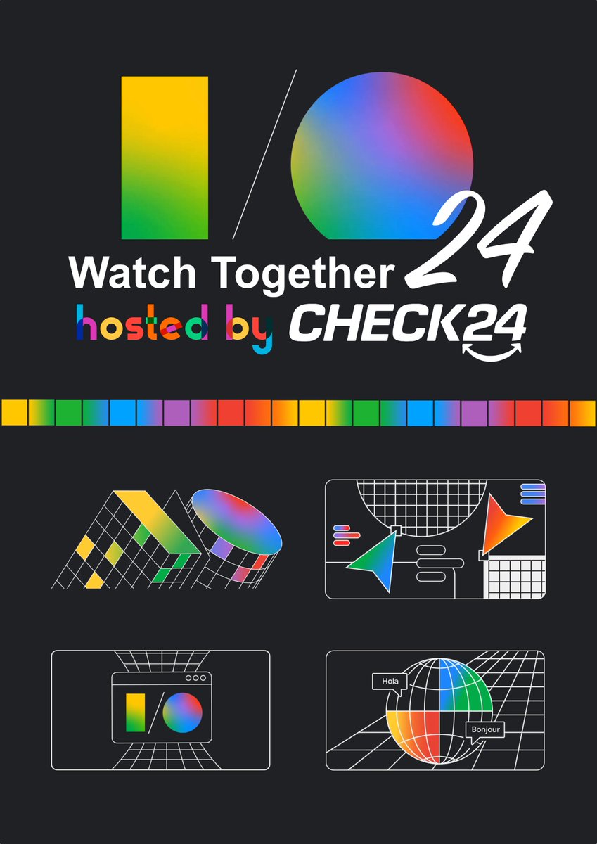 gl4to's tweet photo. What will be included in the Android 15 preview? What’s next for Google when it comes to AI and Gemini? New things in developer tools? @check24de is hosting a live #GoogleIO Watch Together event in #Frankfurt on May 14th at 6:30 pm. https://t.co/UrL4TEU6AO #GoogleIO2024 https://t.co/qwMN1ESrbL
