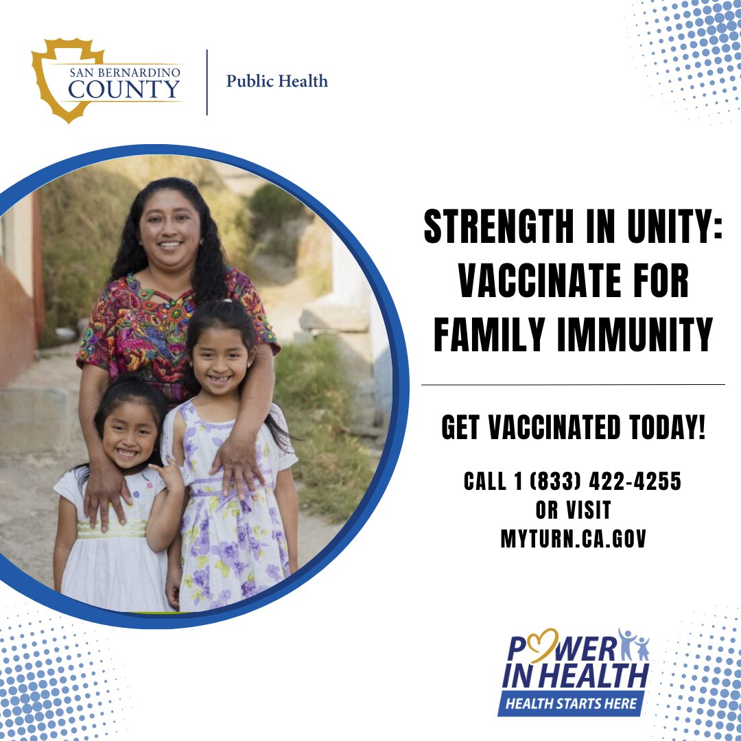 sbcountyph's tweet photo. Equip your children's future with strength and protection! Let's ensure our little heroes are vaccinated and prepared to conquer the world!
Please visit https://t.co/Wkdd2PpuHz
#SBCDPH #SBCOVID19 #PowerInHealth #KnowledgeIsPower https://t.co/VTan1MENO0
