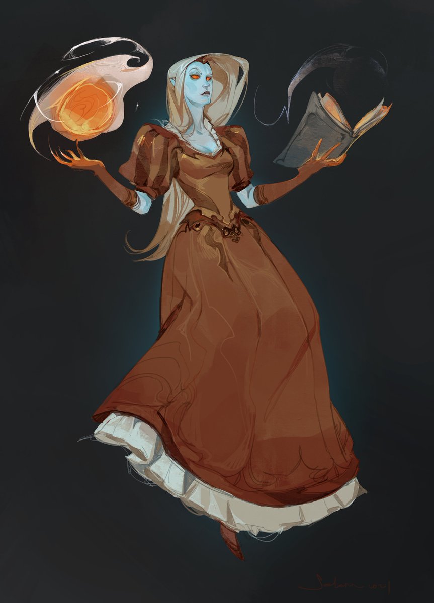 This is one scary vampire mage made by @selann_dw! You better be careful and not cross her path unless you are prepared to die... #LoopHero #FanArtFriday