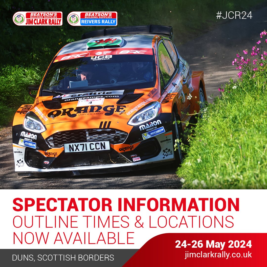 🔴🔵 Spectator Information 🔴🔵 Outline Spectator information is now available. More detailed information available in the rally programme & released online closer to the rally. Download: jimclarkrally.co.uk/spectators/ #JCR24