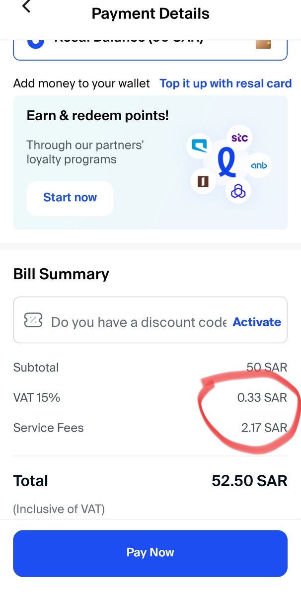 @resal_me جيت اشتري بطاقة وطلبو رسوم اضافية ،لا استطيع تكملة الشراء ولا استطيع دفع المبلغ المتبقي فاشلين