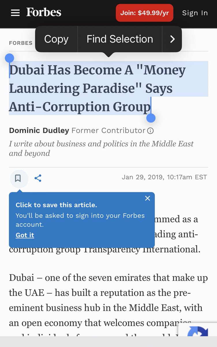 @Alyasat71 الامارات وتحديدا دبي وجهه مفضله لغسيل الاموال  ب سلام دوله فلوسها قايمه على غسيل اموال وهذا كلام فوربس 😂