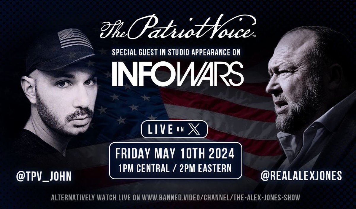 HUGE NEWS!!! 🚨🚨🚨🤯🤯🤯🔥🔥🔥 I will be IN STUDIO LIVE WITH .@RealAlexJones ON .@infowars TODAY, May 10th @ 1PM CST/2PM EST/11AM PST to talk about my LANDMARK defamation case against the ADL! This is a HUGE deal for me, personally. I have been a LONG time Infowars listener,…