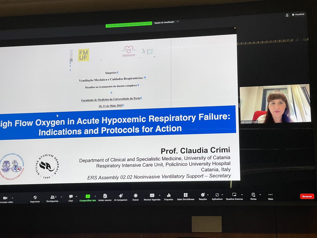 Amazing time at @FMUPorto , having Prof Claudia Crimi @Crimillina discussing indications and protocols of #HFNO in hypoxemic respiratory failure and having Prof John Bach at the audience, asking burning questions…