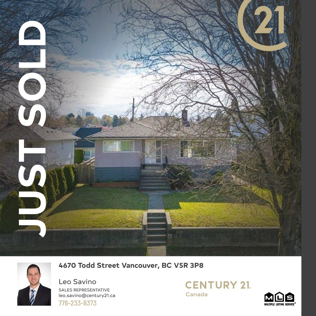 Congratulations, Leo, on another successful property sale! Thank you for all your efforts and contributions.

#Century21 #Century21intownrealty #century21vancouver #century21canada #Century21realestate #century21agent #century21realtor #JustSold #Sold #RealEstateSuccess