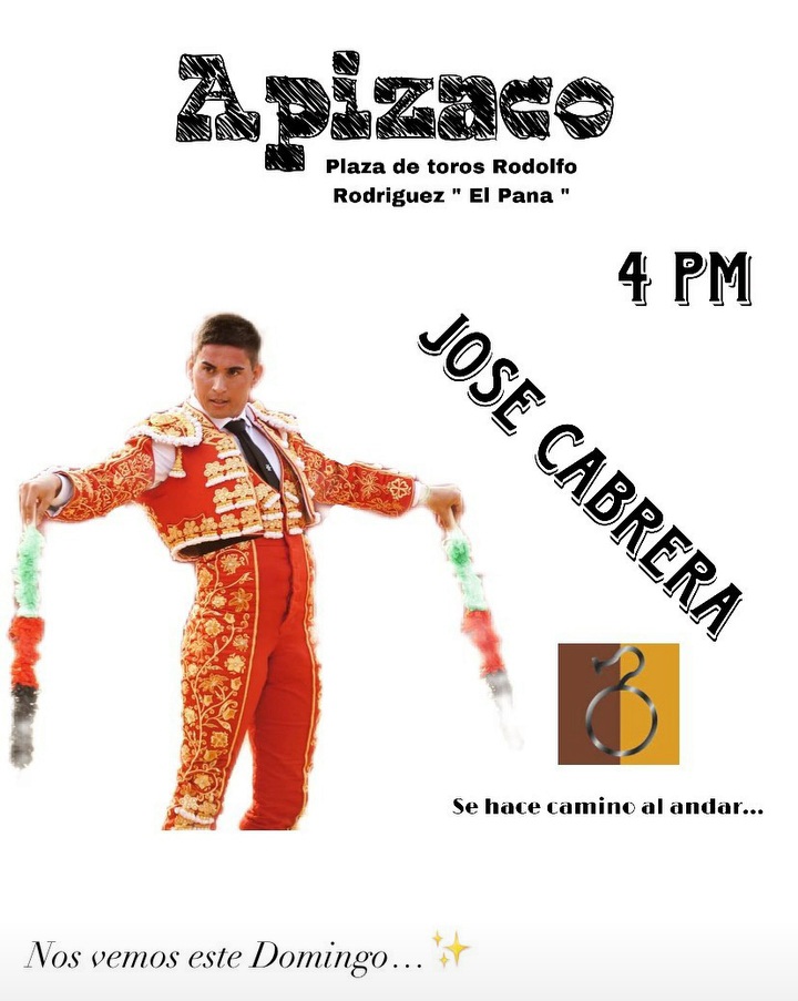 El domingo, SE TOREA.

CABRERA, sigue la Gira Mexicana.