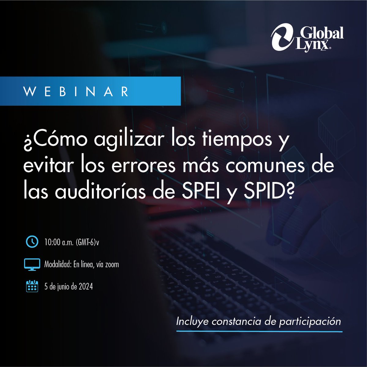 GlobalLynxMx's tweet photo. ¡Regístrese ahora para asegurar su lugar! 🔒💡 
https://t.co/IeNkK4SK6U

#Webinar #Auditorías #SPEI #SPID https://t.co/w9HWYEI7zA