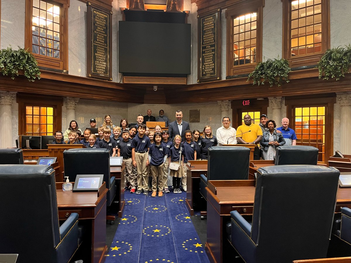 SenFadyQaddoura's tweet photo. I was honored to speak with members of RIPEA about HEA 1004 which gives a 13th check to retired public employees. I also enjoyed speaking with young students about public service. My message to them is to dream big, work hard, and make the world a better place. https://t.co/zJ1ortRDwv