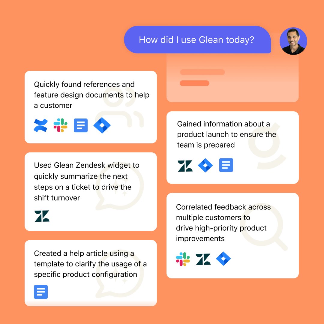 How does a support leader use generative AI to increase customer satisfaction, drive efficiency, and continuously empower the team to learn and improve? @gbakken, our Head of Support, shared with us how he uses Glean in his day-to-day to support his team and our customers 👇🧵