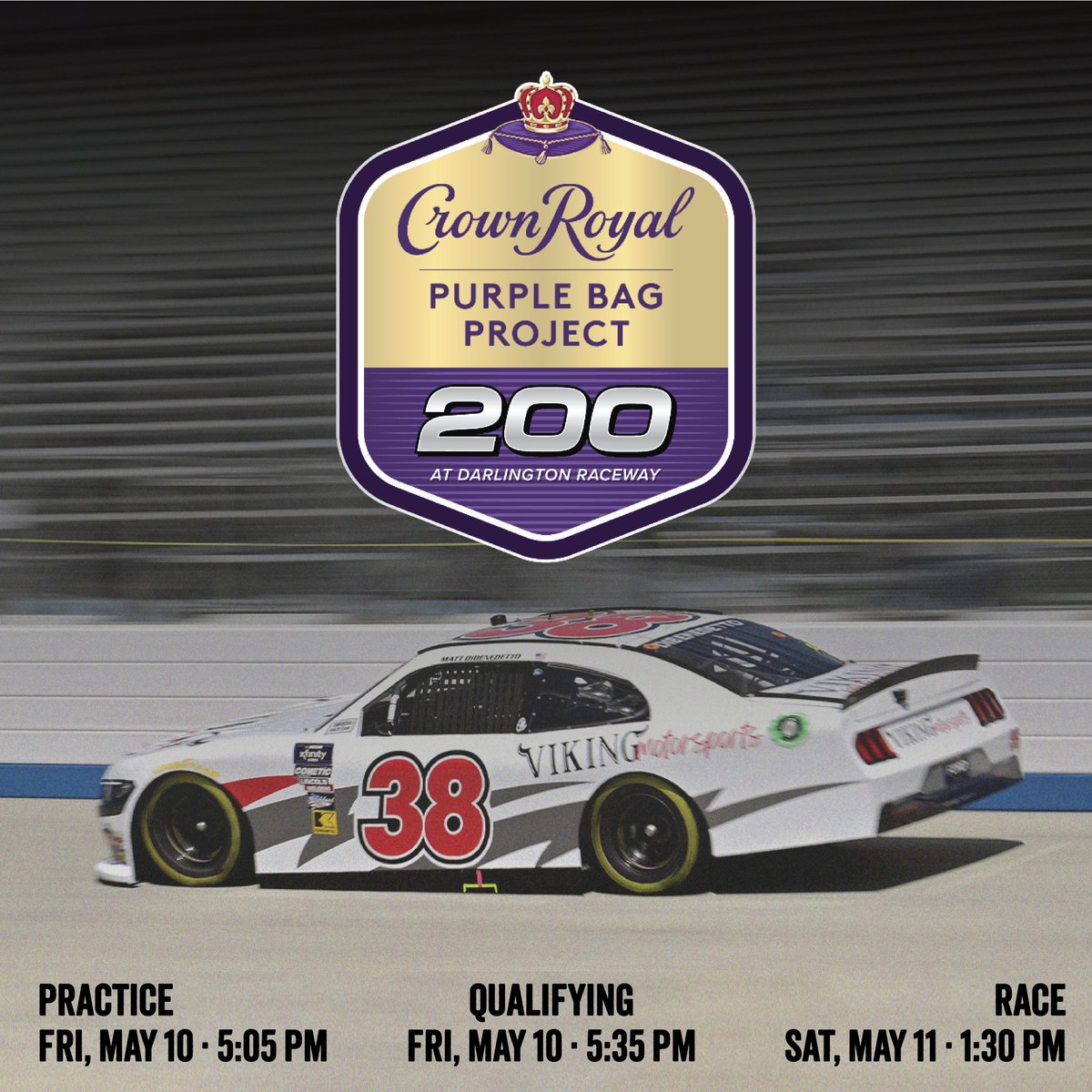 Race weekend in Darlington is underway! Practice starts at 5:05 PM, followed by qualifying at 5:35 PM. Get ready for another action-packed weekend! 🏁 🔥 #Darlington #FordPerformance #NASCAR #XfinitySeries #VikingMotorsports