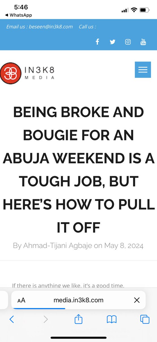 i chewed this. even if you’re poor, you have no excuse not to have a good time (if you’re in abuja) 🙏🏾 go read: media.in3k8.com/blog/2024/05/0…