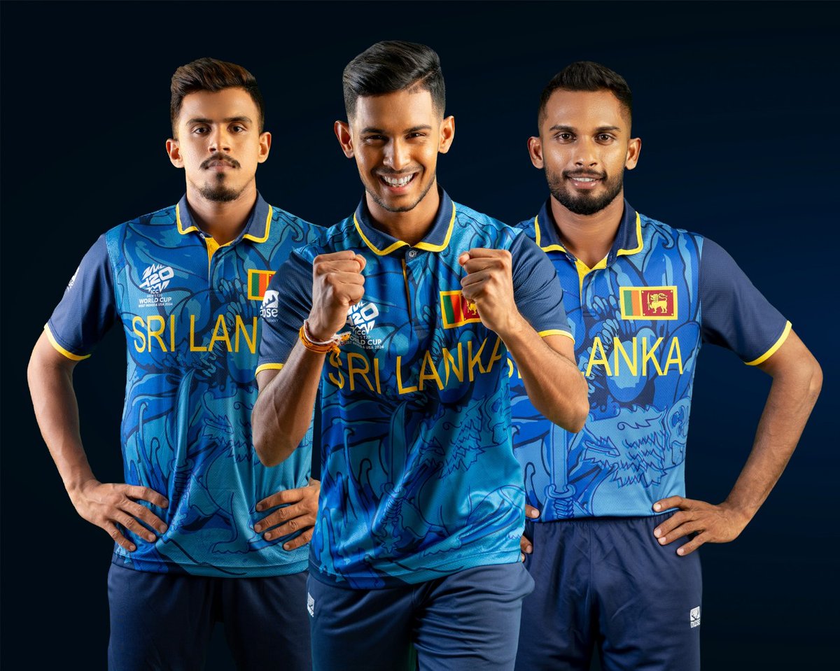 Sri Lanka unveil their jersey for the T20 World Cup 2024. #T20WorldCup2024