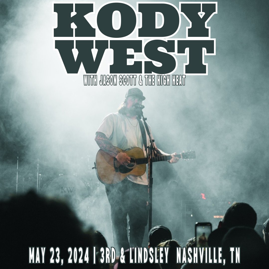 Do you need a taste of some tasty Texas country music? If yes, get down to 3rd on May 23rd for some good for the soul grooves delivered by the one and only Kody West with Jason Scott & The High Heat! You can secure your tickets now -> bit.ly/49750JI