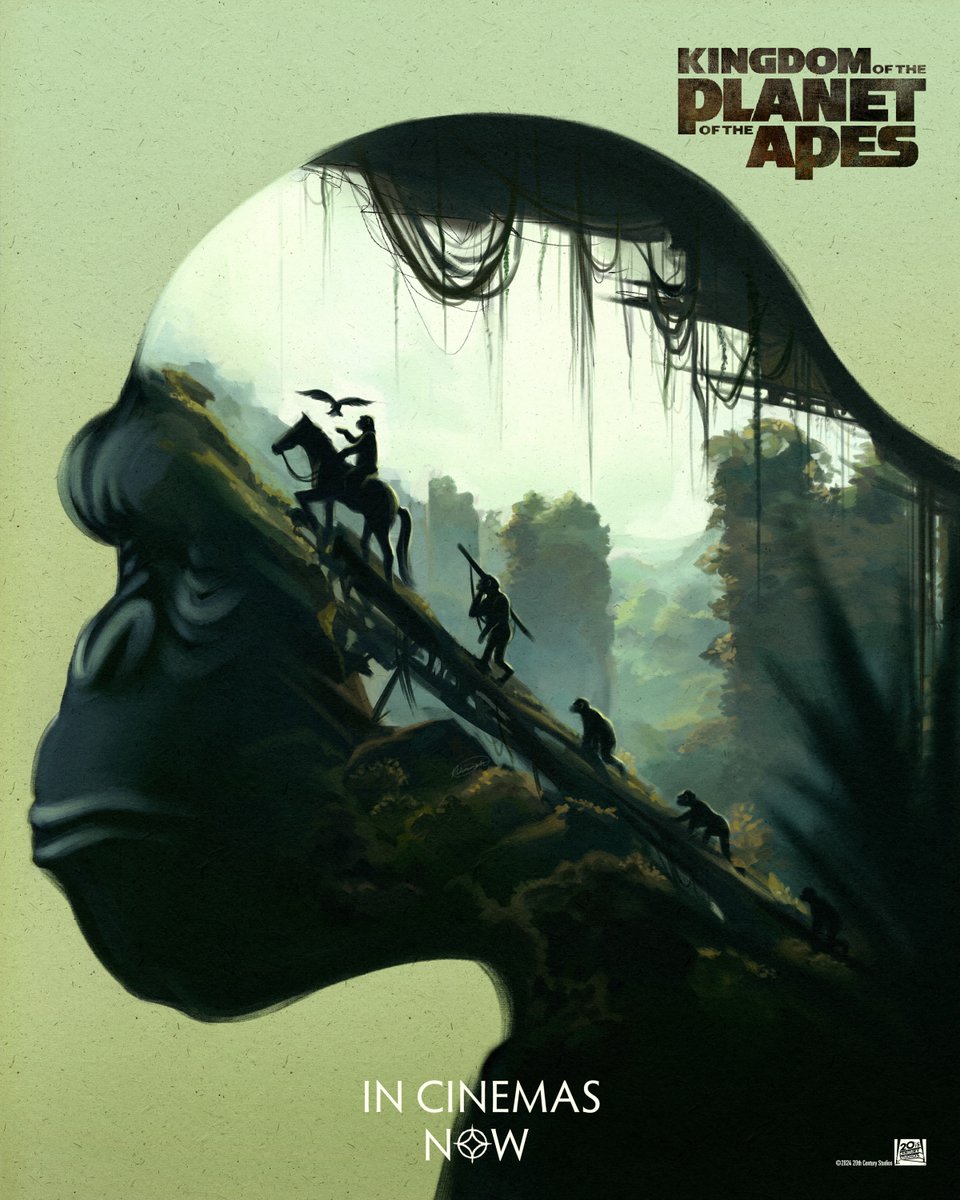 The line between an Ape and its world blurs in @hgillinghamm's striking poster for #KingdomOfThePlanetOfTheApes. Experience it yourself on the biggest screen possible, only in cinemas & IMAX now!