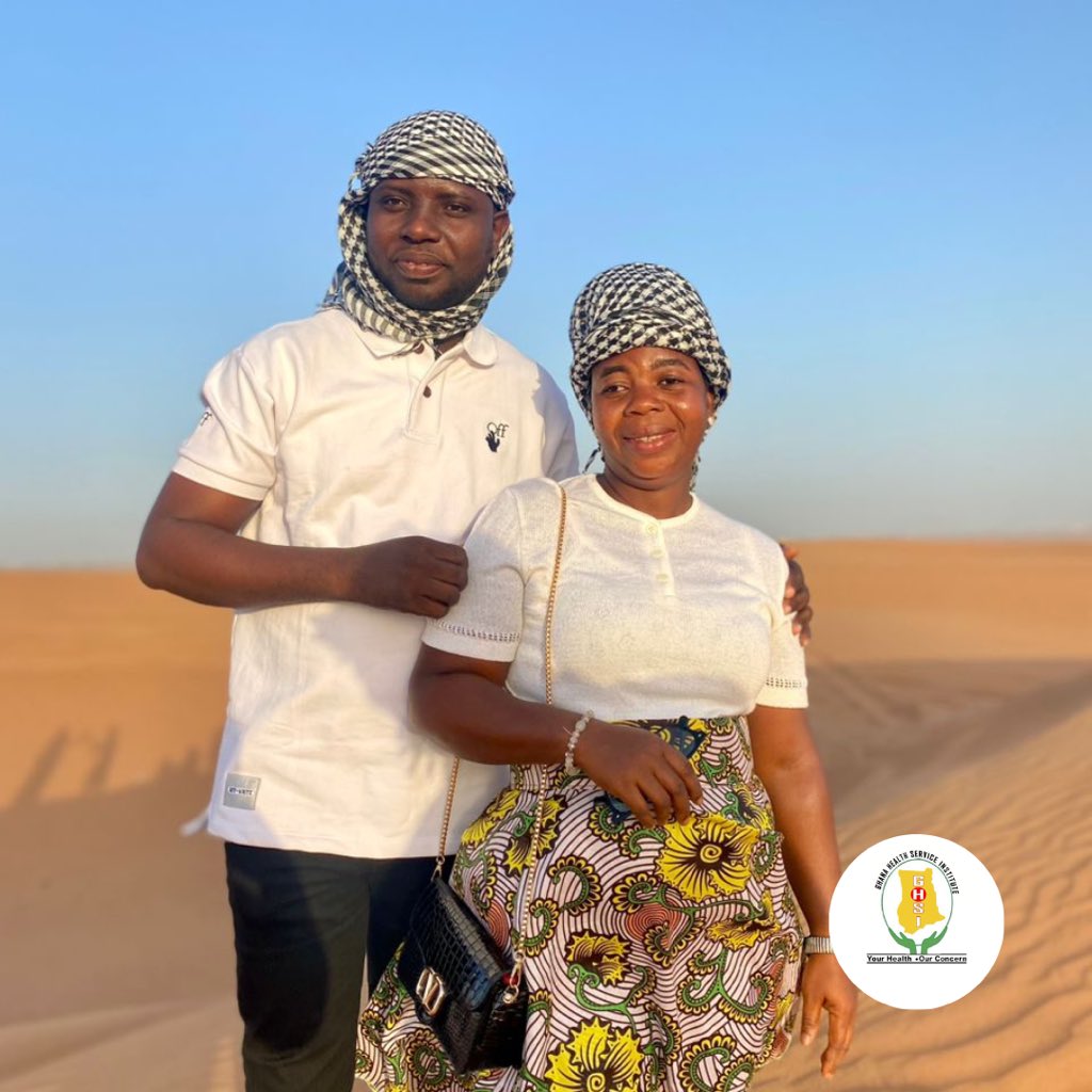 Rev. Christian Kwadzo Vorleto, winner of the Overall Best in Leadership Excellence Category at the National GHS Excellence Awards 2023, and his wife are exploring sights in Dubai, thanks to @globalwingstravelgh. #GHSExcellenceAwards #OurHealthHeroes #OurLifeline