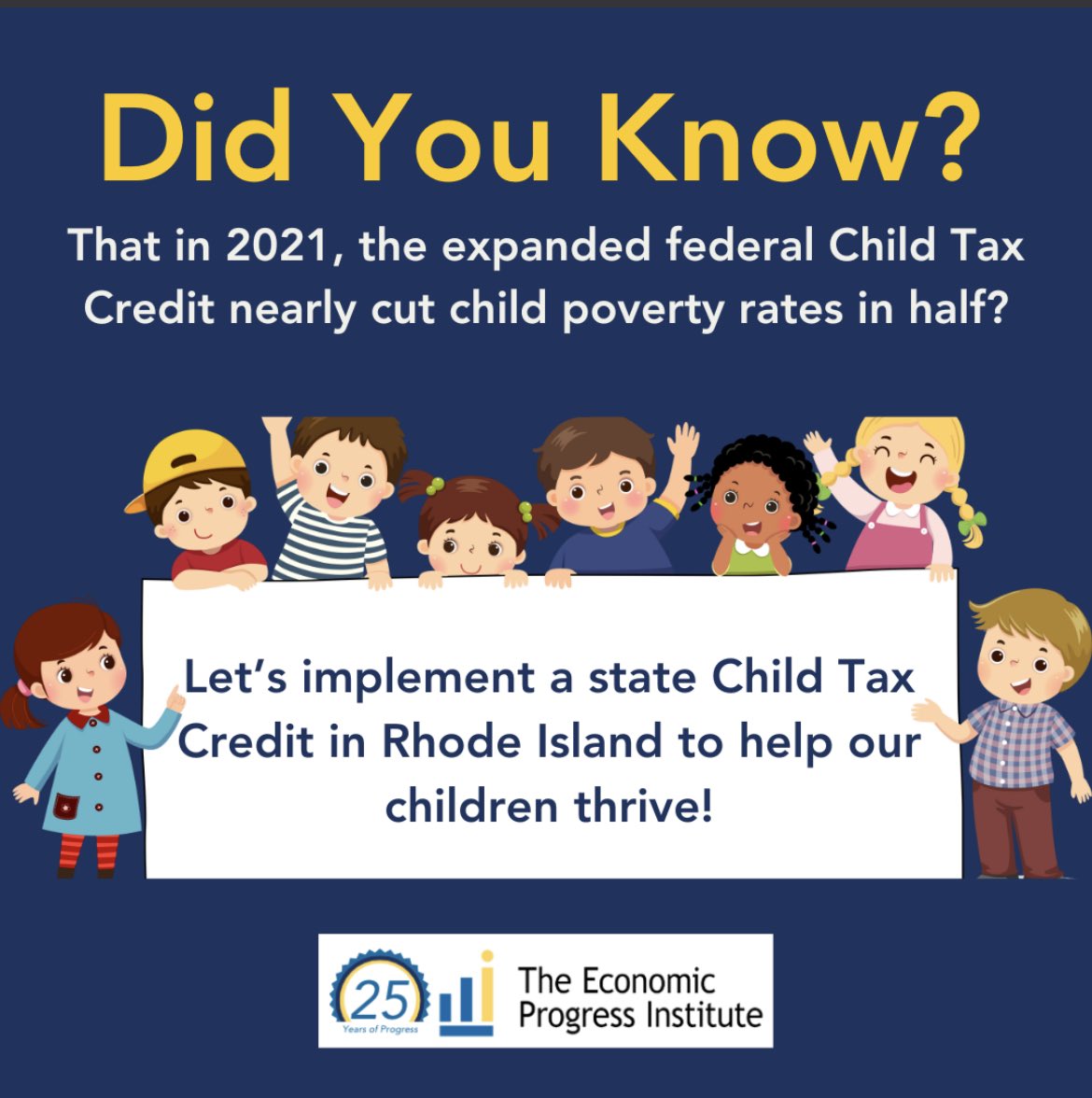 Let's get Rep. @tanzister HB7924 and Sen. @SANDRISCANO SB2575 passed this session to introduce a state Child Tax Credit (CTC) that would help working families and reduce child poverty.