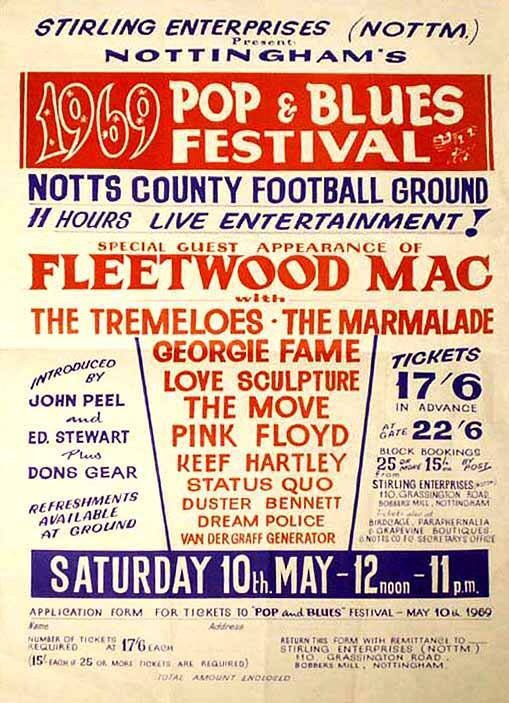 OTD ✨️ May 10, 1969 Notts County Football Ground, Nottingham, ENG #PinkFloyd #FleetwoodMac