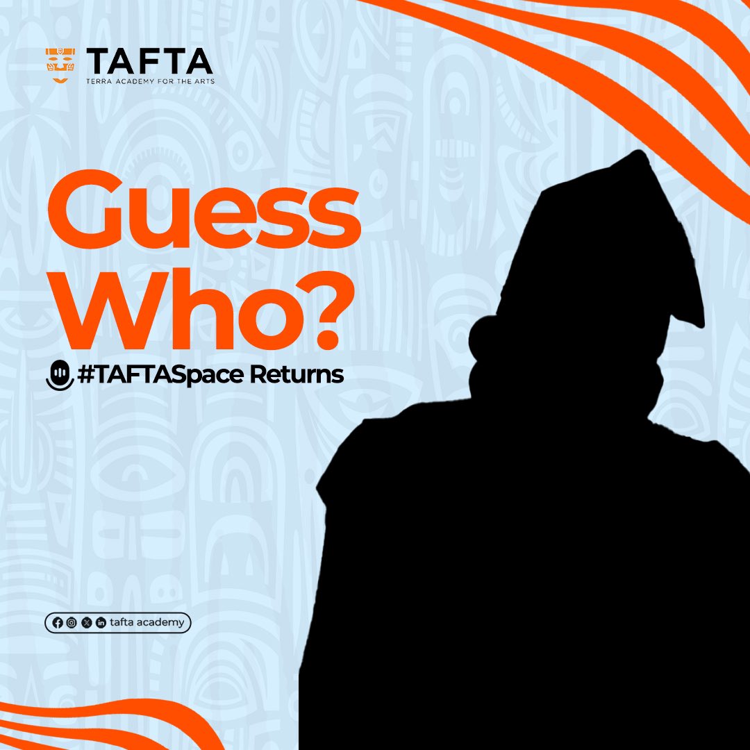 #TAFTASpace RETURNS! 🥳

Who will our next guest be on our X Space?🤔
Hint: It’s someone who is an accomplished pacesetter in film and stage 🎭 🎥 

Any guesses? Let us know in the comment section below 😁👇

#taftaspace #creative #thespian #taftacohort7 #terrakulture