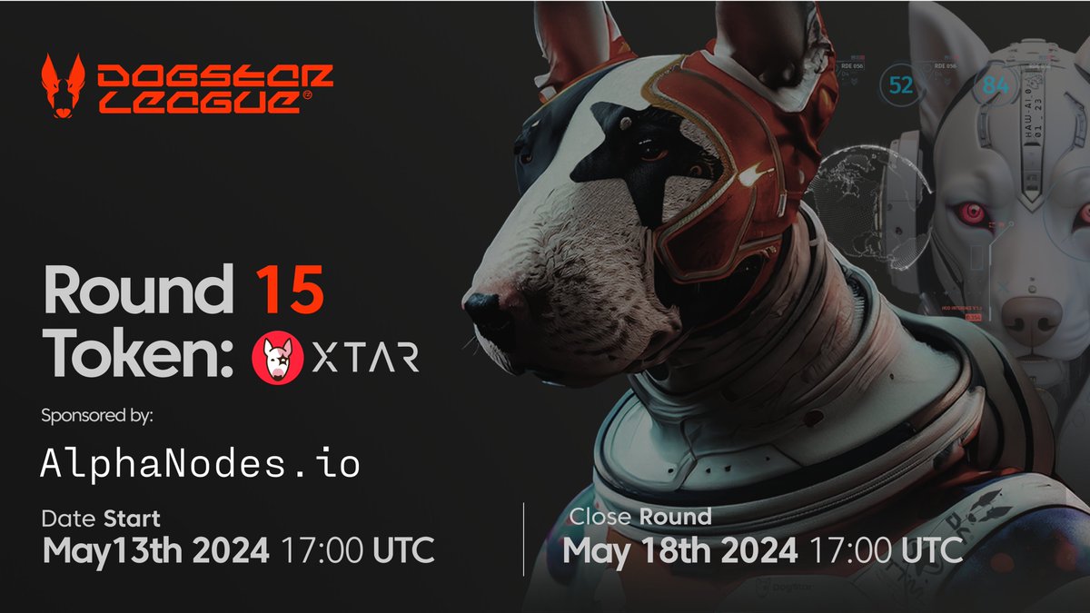 Thanks to alphanodes.io
The next Dogstar League Round 15 sponsor!

🐶10,000,000 $XTAR
🚀 30% on prizes
🙌 70% to play&learn risk free
Follow the bone or take profit! 🍀
#stellar #dogstarleague #p2l #P2EGame