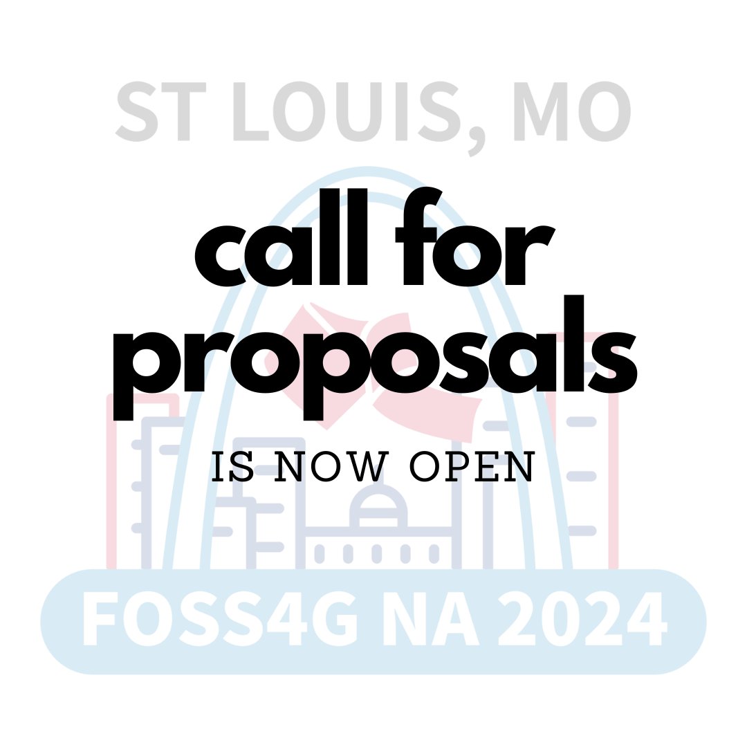 FOSS4GNA 2024 Call for Proposals is now open! Submit your proposal for a workshop, talk, or poster/map by June 2! foss4gna.org #gischat #opensource #geospatial