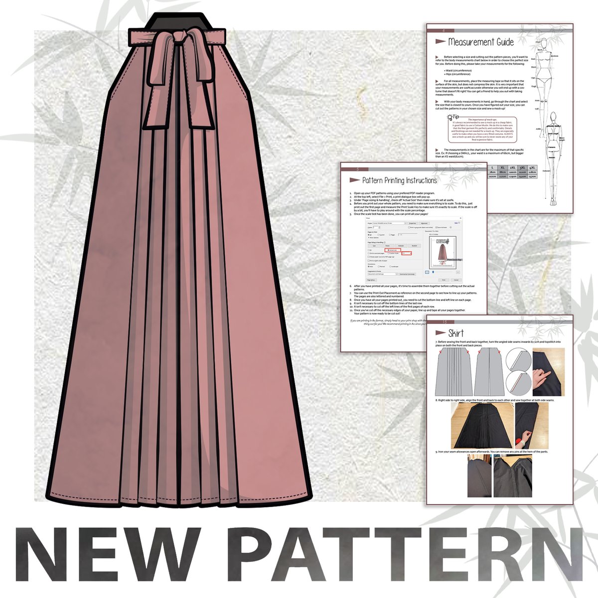 Nosproject Hakama Skirt \u0026 High-Collar Cache-Coeur Bordeaux. Yamochi Taisho  Roman, image size:1200x1200