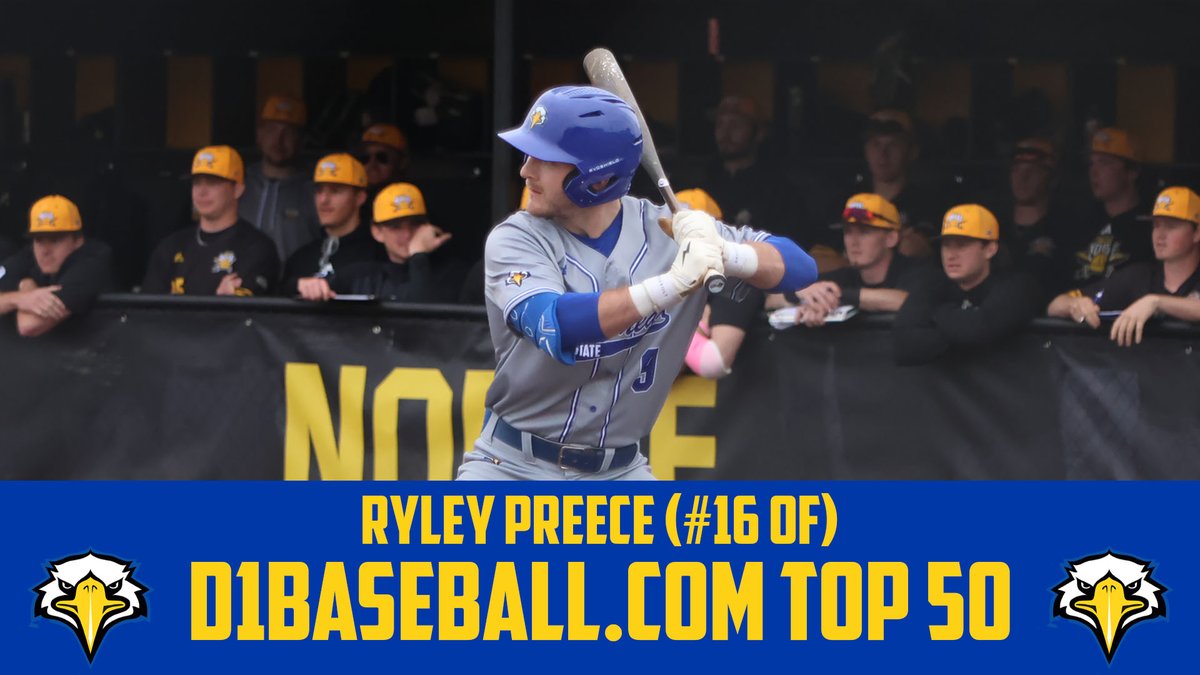 MSUEagles's tweet photo. .@MSUEaglesBsball's Ryley Preece was tabbed as the nation's 16th ranked outfielder on Thursday by @D1Baseball, making him the fourth Eagle ranked in the Top 25 at his position. 

Story: https://t.co/E79A9H3MpE

#SoarHigher https://t.co/YeUSiFluEl