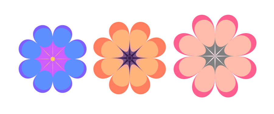 petal8だけで作りました🌼🌼🌼 ｒを同じにすれば図形を合わせる必要もありません コードはこちら👉 shaple.tokyo #エクセルアート #VBA #excel #フリーイラスト