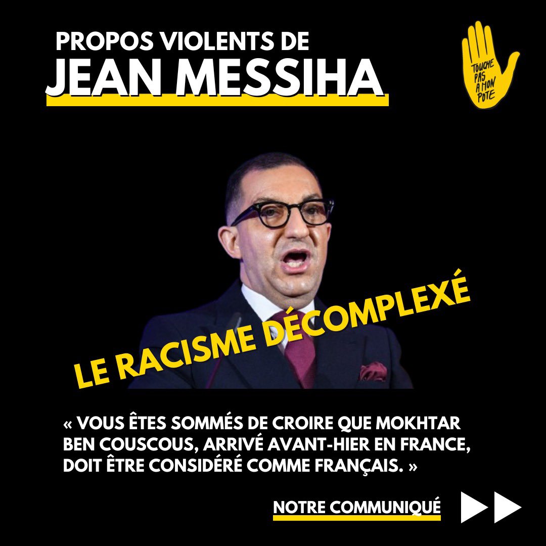 « Vous êtes sommés de croire que Mokhtar Ben Couscous, arrivé avant-hier en France, doit être considéré comme français. » L’extrême droite peut tenter de camoufler son racisme, mais ces propos scandaleux parlent d’eux-mêmes.