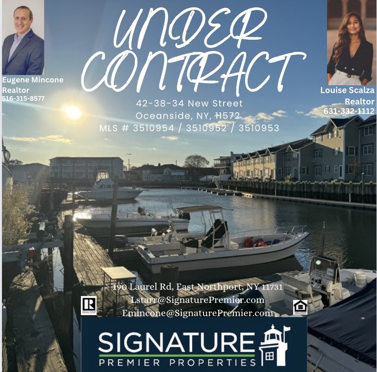 So excited for our seller clients on accepting an offer on their properties! Looking forward to walking them to the finish line! 🙌🎉🏠🛥#UnderContract #SellingNY #SignaturePremierProperties #RealtorLife #OceansideNY #LongIslandProperties #NewYorkProperties