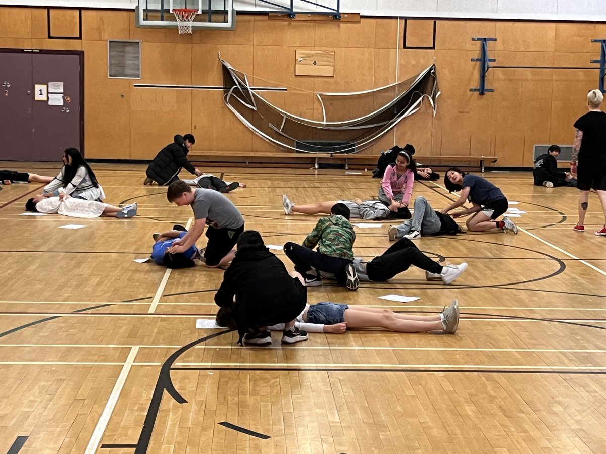 The ⁦@ermalearns⁩ Grade 7s are so fortunate to have first aid training today funded by our PAC.  #sd36learn