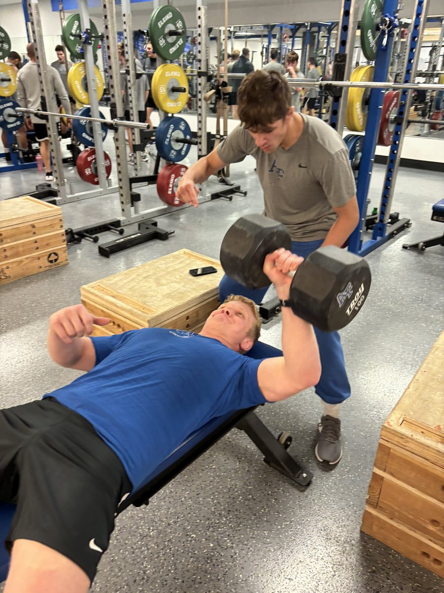 Sending our seniors off in style! Last day of class morning lift… the boys are getting swole! #ToughAF