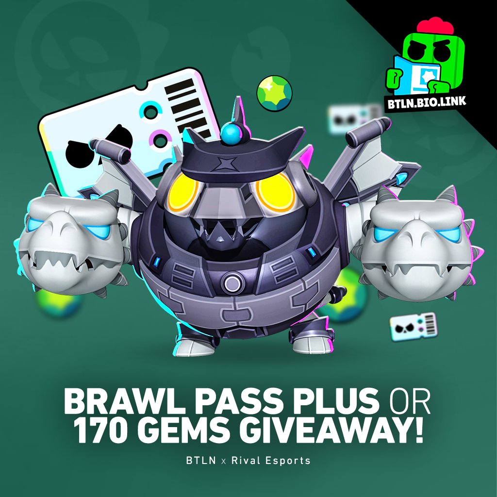 1x Brawl Pass Plus or 170 Gems Giveaway! 🟢 

📜 Requirements:
• Follow @BrawlStarsBTLN & @RivalEsportsHQ ⭐
• Like 👍 + Retweet 🔁
• Tell us why YOU should be the WINNER of this Giveaway! 👊

Results: May 17 🕐

#BrawlStars #Godzilla