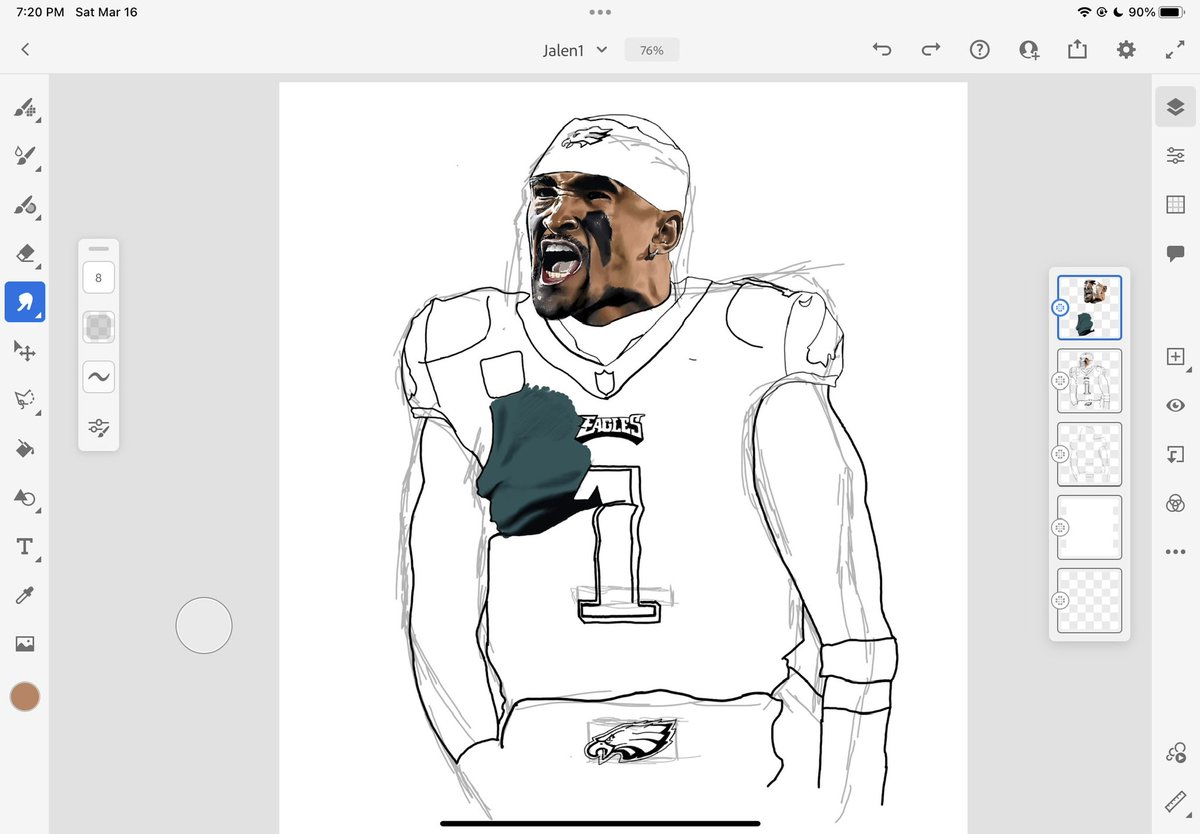 JerryLester20's tweet photo. @JalenHurts drawn on ipad 2024🖌️ https://t.co/qVgsYQGj6U