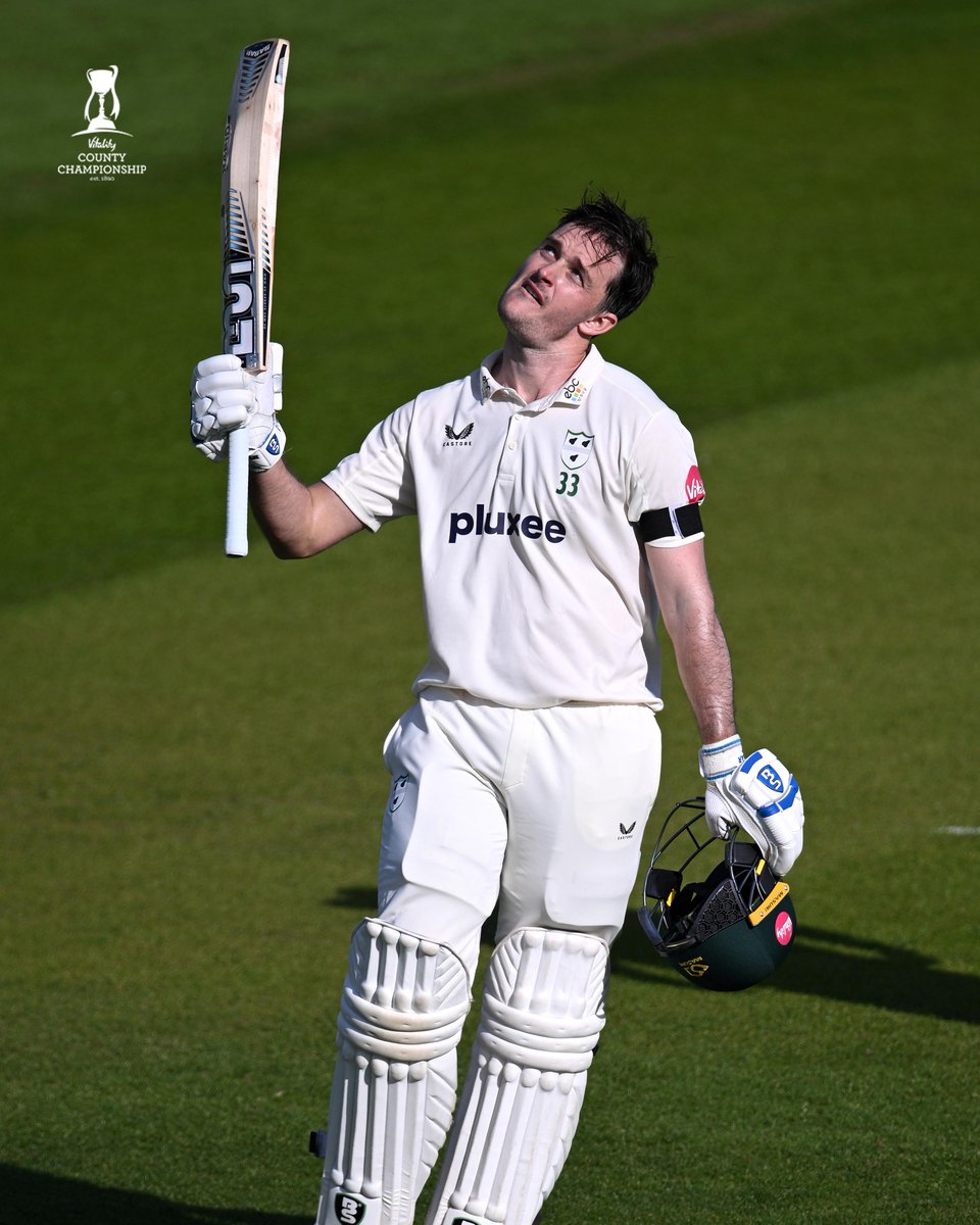Gareth Roderick marks his century with a tribute to his late team-mate, Josh Baker