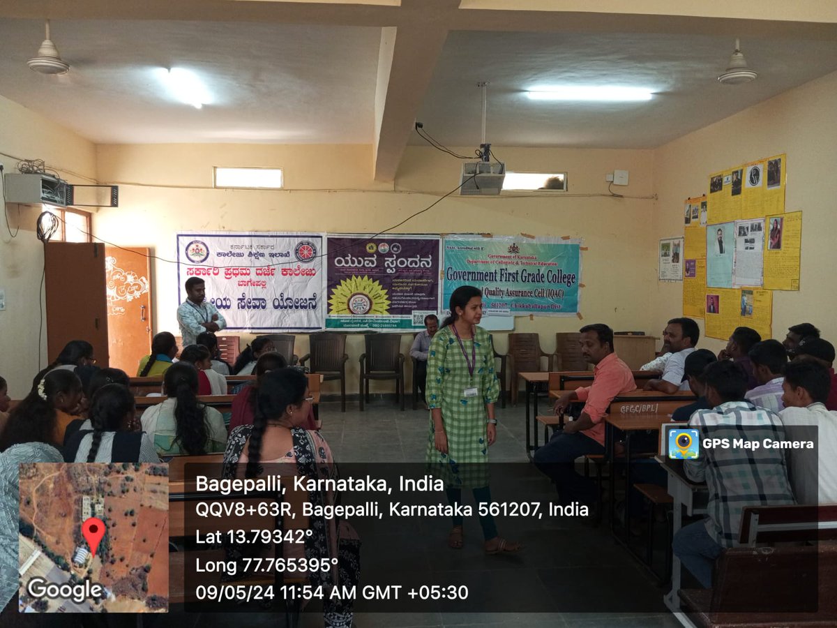 Yuva Spadhana Program conducted by NIMHANS at Government First Grade College, Bagepalli. @YASMinistry @_NSSIndia @Anurag_Office @ianuragthakur @dcarthigueane