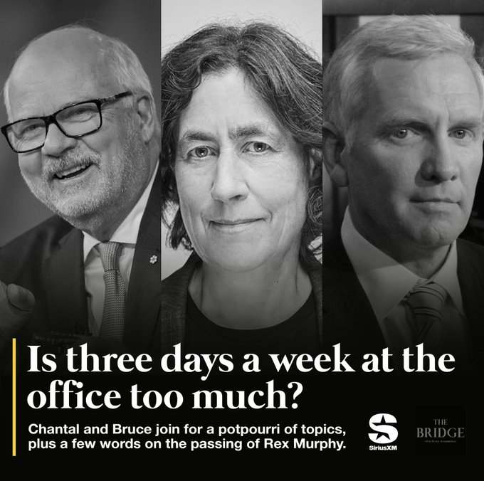Today on Good Talk: Is 3 Days A Week At The Office Too Much? Plus Mark Carney's carbon tax stance, Poilievre’s notwithstanding clause sabre-rattling, Rex Murphy and more. @petermansbridge is joined by @ChantalHbert and @bruceanderson for today’s talk. youtube.com/watch?v=RR55Ul…