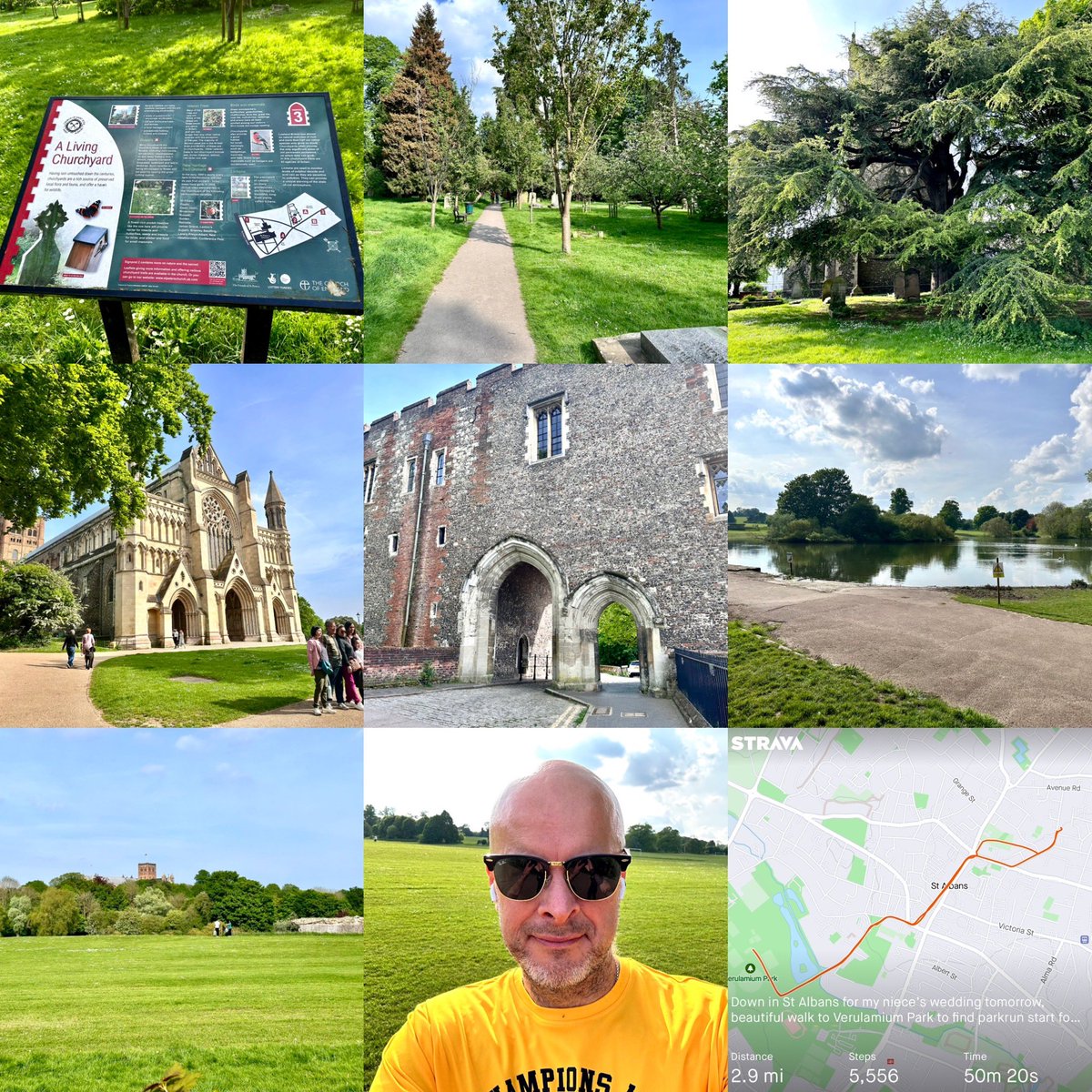 Down in St Albans to bring Mum to my niece, Olivia Riddle’s wedding tomorrow, beautiful walk to Verulamium Park to find parkrun start for the morning 😊🌞 @RunComPod