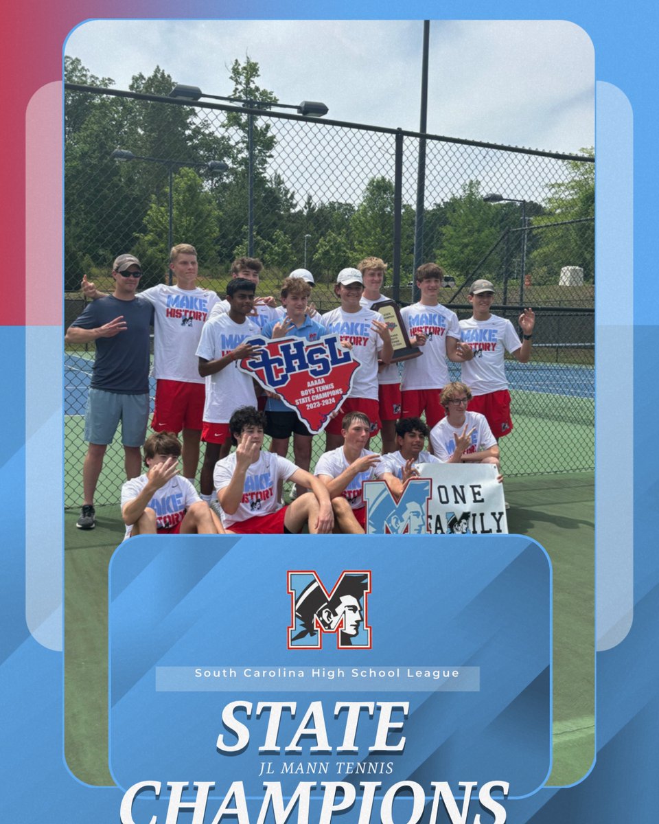 The 2024 <a href="/SCHSL/">SCHSL</a> State Tennis Champions! #onemann #mannup