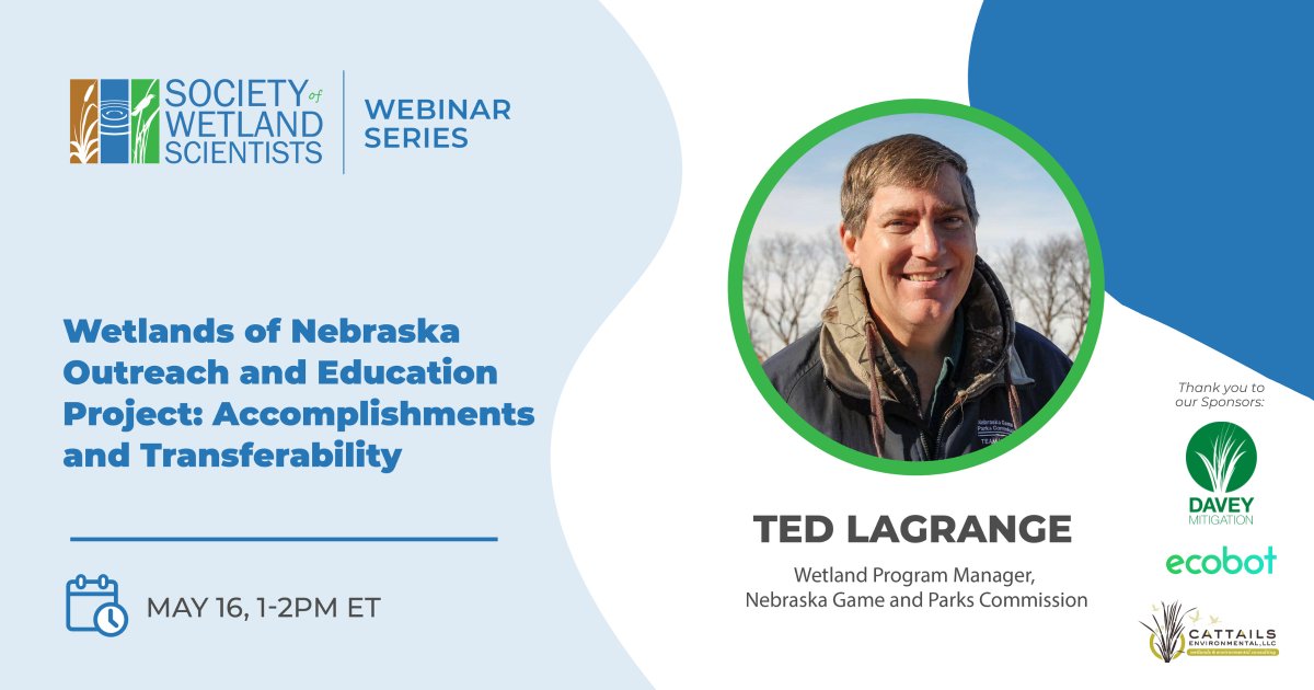 Get ready to explore the innovative outreach products and strategies aimed at boosting wetland conservation efforts. Register today: bit.ly/SWSMayWebinar2… Check out services and promotions provided by our webinar sponsors @DaveyTree, @ecobotapp, and Cattail Environmental, LLC.