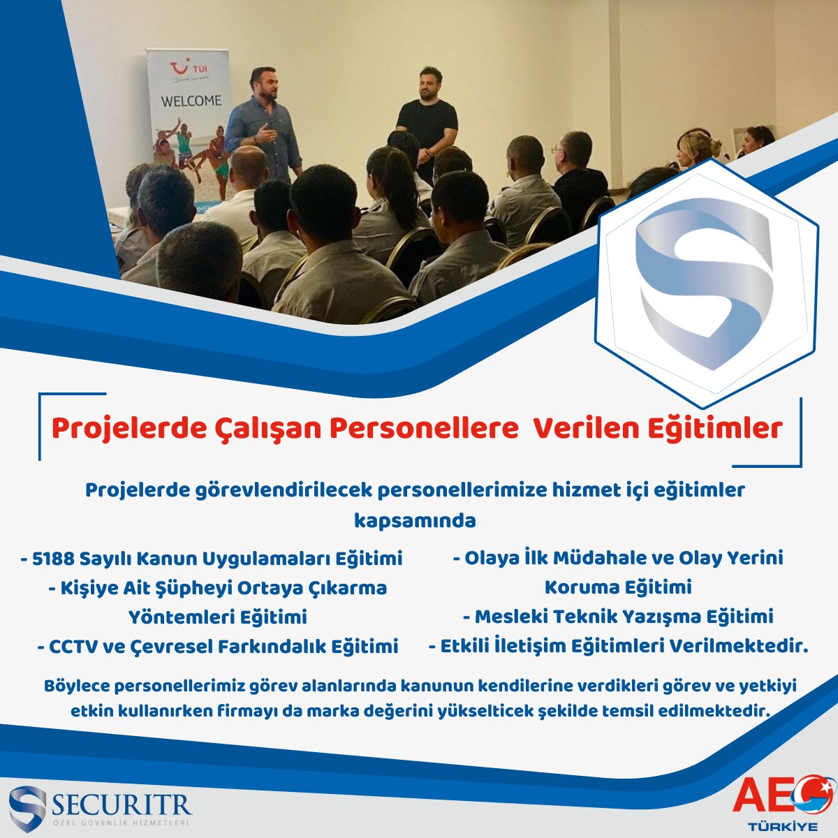 securitr_'s tweet photo. Projelerde Çalışan Personellere Verilen Eğitimler

- 5188 Sayılı Kanun Uygulamaları
- Kişiye Ait Şüpheyi Ortaya Çıkarma Yöntemleri
- CCTV ve Çevresel Farkındalık
- Olaya İlk Müdahale ve Olay Yerini Koruma
- ⁠Mesleki Teknik Yazışma
- ⁠Etkili İletişim Eğitimleri Verilmektedir. https://t.co/8qna1gdeLV