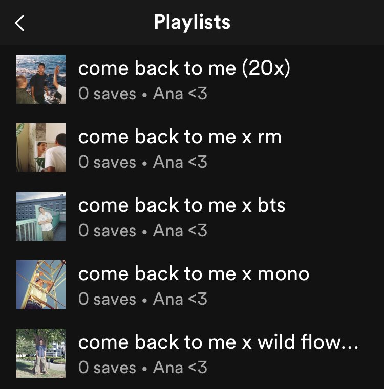 rkiveitzy's tweet photo. My streaming playlists for Come back to me by RM ๐ค
#ComeBackToMe #RM #BTS #ByRM #RPWP @BTS_twt https://t.co/Ytk0tYCQ80