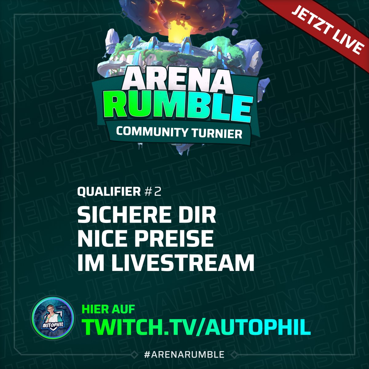 Autophil_lol's tweet photo. 🟢 Community Qualifier #2 🟢

Die LETZTE Chance sich für das Creator #ArenaRumble Turnier zu qualifizieren.

➡️ https://t.co/WwarfwY47h ⬅️

Es gibt natürlich im Stream auch Stuff von @LoLGermany zu gewinnen 👀

Danke an die @PrimeLeague für die ganze Umsetzung der Qualifier 🙏🏻 https://t.co/DfMeRRm4tM